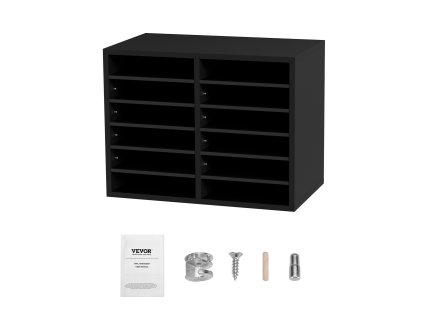 Drevený organizér na dokumenty, 12 priehradiek, vyberateľné police