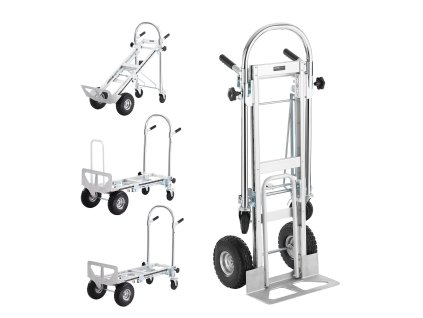 Hliníkový skladací rudlík 4 v 1, nosnosť 453,6 kg, gumové kolesá