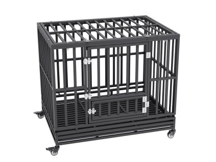 Klietka pre psa 42 inch, 3 dvierka, stredné a veľké, kolieska, tácka