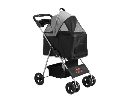 Kočík pre psa a mačky, 4 kolesá, brzdy, nosnosť 35lbs, s nosičom