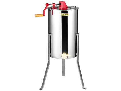 Manuálna odstredivka na med 2/4 rámiky, nerezová, s viečkom a stojanom