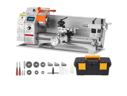 Mini kovový sústruh 17.8×40.7 cm, 800W, 150–2500 rpm, 3-čel. 9.9cm