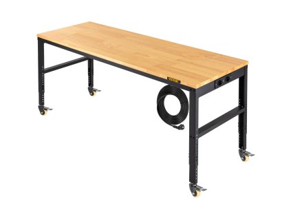 Nastaviteľný pracovný stôl 155×51 cm, 80–105 cm, 720 kg, zásuvky