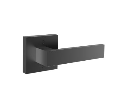 Neotočná dverná páka 1 ks štvorcový dizajn, obojstranná, matná čierna