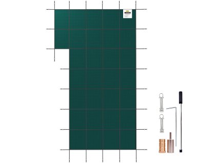 Ochranný kryt na zapustený bazén 18 ft×34 ft, obdĺžnikový, trojitá pp sieť