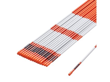 Označovacie tyče 100 ks, 122 cm, Ø0,79 cm, oranžové, reflexná páska