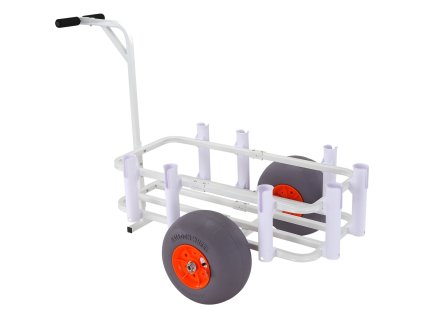 Plážový rybársky vozík nosnosť 300 lbs, 2×13" pu kolesá, 8 držiakov
