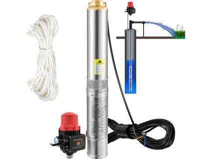 Ponorné studňové čerpadlo 550W 230V/50Hz 50L/min 89m 8.2 cm nerez