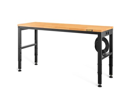 Pracovný stôl 135×46×97 cm, výška 72–97 cm, 900 kg, zásuvky, kový rám