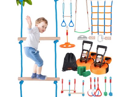 Prekážková dráha pre deti 2 × 50 ft slackliny, 500lbs, 12 prekážok