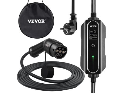 Prenosná nabíjačka ev typ 2 13A 3kW 10 m kábel digitálny displej