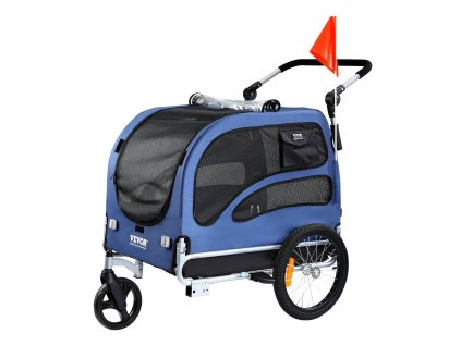 Príves pre psa na bicykel 2v1, nosnosť 100 lbs, skladací rám, reflektor