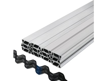 Pružinové lanko a u-kanál 6.56ft, 30 ks, pe povlak, hliníkový kanál