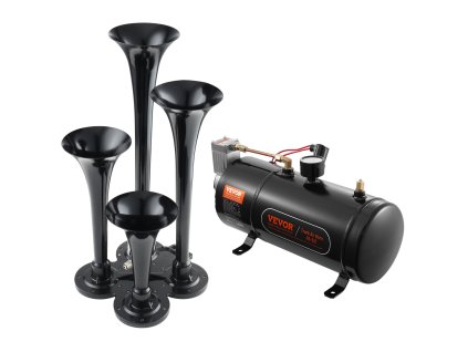 Sada 4 vlakových trúb, vzduchový kompresor 120 psi, nádrž 3.03 L