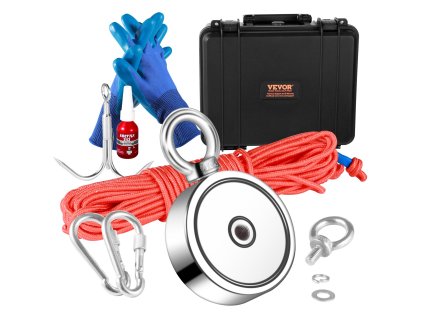 Sada na magnetové lovenie 544.3 kg 7.5 cm magnet, lano, hák, rukavice