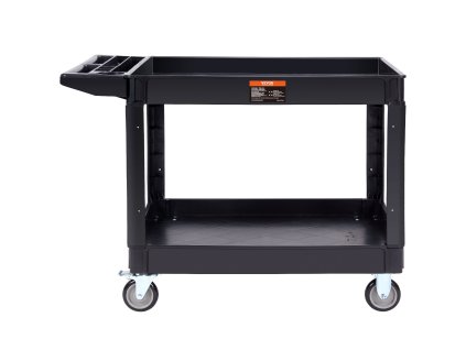 Servisný vozík 2 police nosnosť 249.5 kg, plast 360° kolieska, 2 brzdy