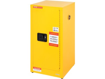 Skriňa na horľavé kvapaliny 60 l 46×46×90 cm oceľ, 2 police, žltá