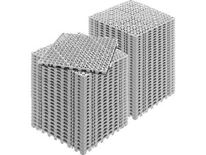 Spájateľné drenážne pvc podlahové dieliky 55 ks 30×30 cm sivé