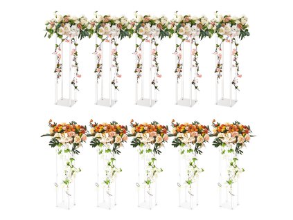Stojan na kvety 10 ks akrylový stĺp 60 cm geometrický akrylová váza