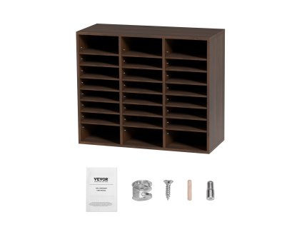 Stojan na poštu 24 priehradiek, nastaviteľné police 73.7×30.5×62.0 cm