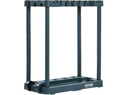 Stojan na záhradné náradie, 10 slotov, na dlhé násady, hrable a lopaty