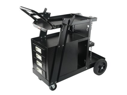 Stojan na zvárací stroj 2 poschodia 4 zásuvky 120.2 kg 360° kolieska