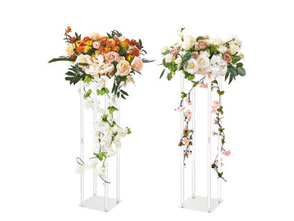 Stojany na kvety 2 ks 31.5inch/80cm akrylové lamino stĺpy vázy