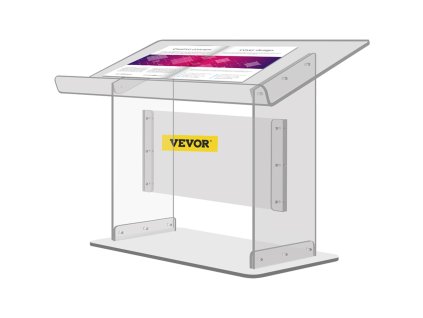 Stolný akrylový pult 19.5" vysoký, 27"×13.7" sklonený s lemom