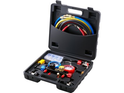 Súprava 4-cestných manometrov R134A,R22,R12,R410A, 152.4cm hadice