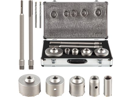 Súprava korunkových vrtákov 30/40/65/80/100 mm s sds/max a 300 mm tyč