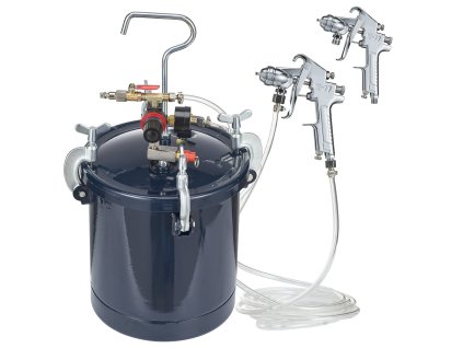 Tlakový zásobník na farbu 10L/2.5gal, 1.5mm+4mm, 2 pištole, 60 PSI