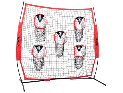 Tréningová sieť na amer. futbal 6×6 ft, 5 cieľov, rám+obal, červená