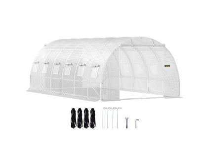 Tunelový skleník 609.6×304.8×213.4 cm, pozinkované oblúky, 12 okien