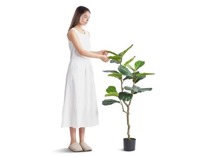 Umelý figovník s veľkými listami 4 FT, PE materiál, proti prevráteniu