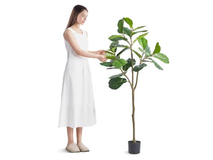 Umelý fikus 5 FT z PE, nízka údržba, s ochranou proti prevráteniu