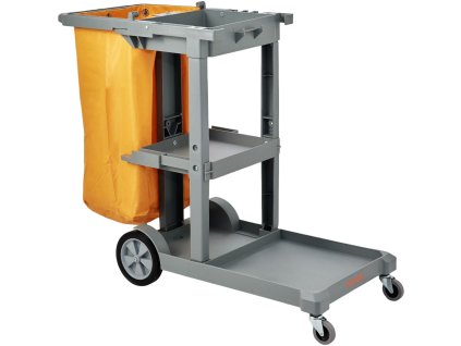 Upratovací vozík 3 police, nosnosť 200 lbs 25 gallon vak, 120×51×98 cm
