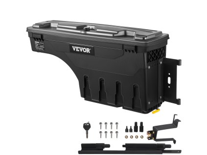 Uzamykateľný box do korby, vodotesný abs, 6.6 Gal/20 L, pravá, čierny