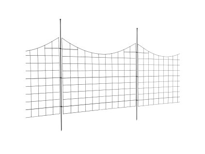 Záhradný kovový plot 92.96×74.93 cm, rozostup kolíkov 16 cm, 5 ks