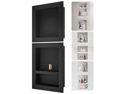 Zapušťaná nika do sprchy 40.64×40.64cm a 40.64×50.8cm, 3 police
