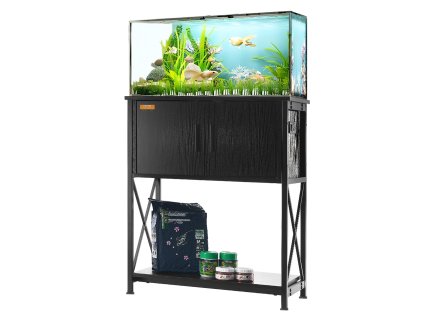 Akváriový stojan 20 gal, oceľ+mdf, 25.6×16.5×31.9 in nosnosť 167.6 lbs