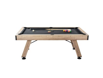 Biliardový stôl 7 ft nastaviteľné nohy čierne plátno s príslušenstvom