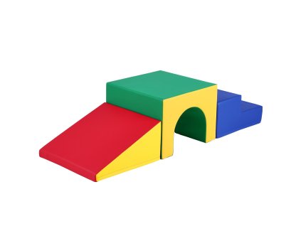 Detský tunelový lezecký set s penovými blokmi 3 ks s rampou a schodmi