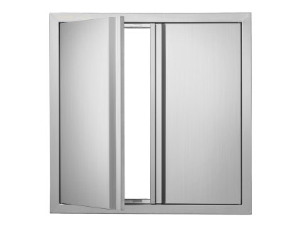 Dvierka do exteriérovej kuchyne nerezové 610×610 mm, zapustené madlá