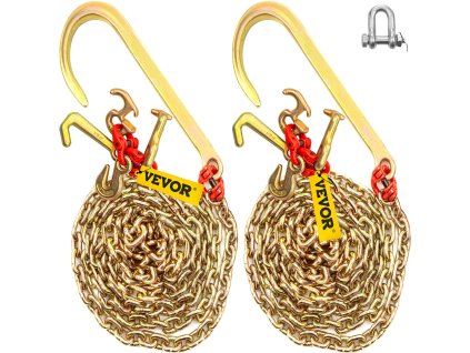 Dvojramenná ťahacia reťaz 5/16 in×10 ft, g80, 2× g70 j háky, 9260 lbs