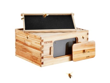 Hlboký včelí nádstavok, jedľový, voskovaný, 10 rámikov, okienka