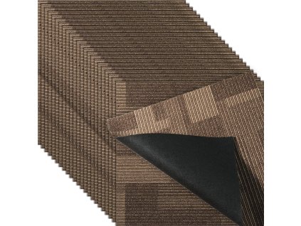 Kobercové dlaždice 24×24" s pripevnenou podložkou, 24 ks, mix hnedých