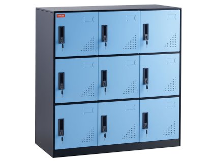Kovová 9-dverová skrinka s priehradkou na kartu a kľúčmi nosnosť 66lbs