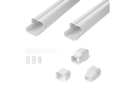 Kryt na potrubie klimatizácie 76.2mm×2270mm pvc biely s 2 kanálmi