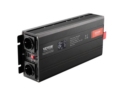 Menič napätia čistá sínusová 3000 watt 12V na 230V 2×AC 2×USB