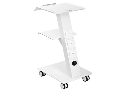 Mobilný laboratórny vozík, 3-vrstvový kovový, so zásuvkou, 220 lbs